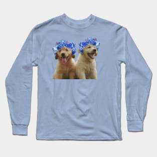 Cute flower crown dog Long Sleeve T-Shirt